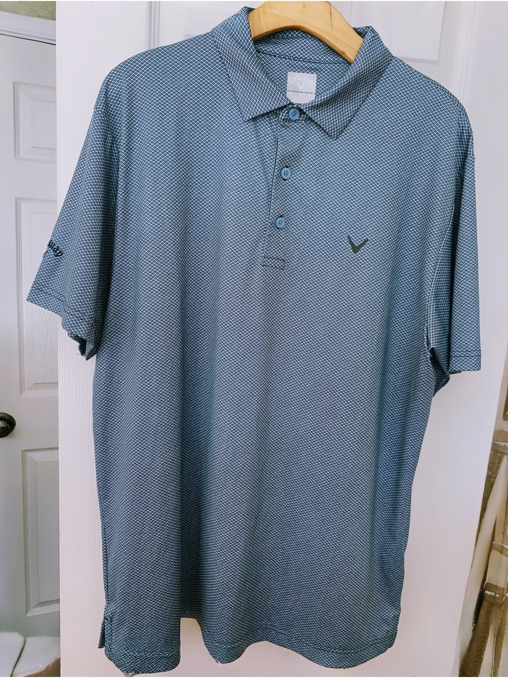 Callaway Light Blue Micro-Pattern Golf Polo